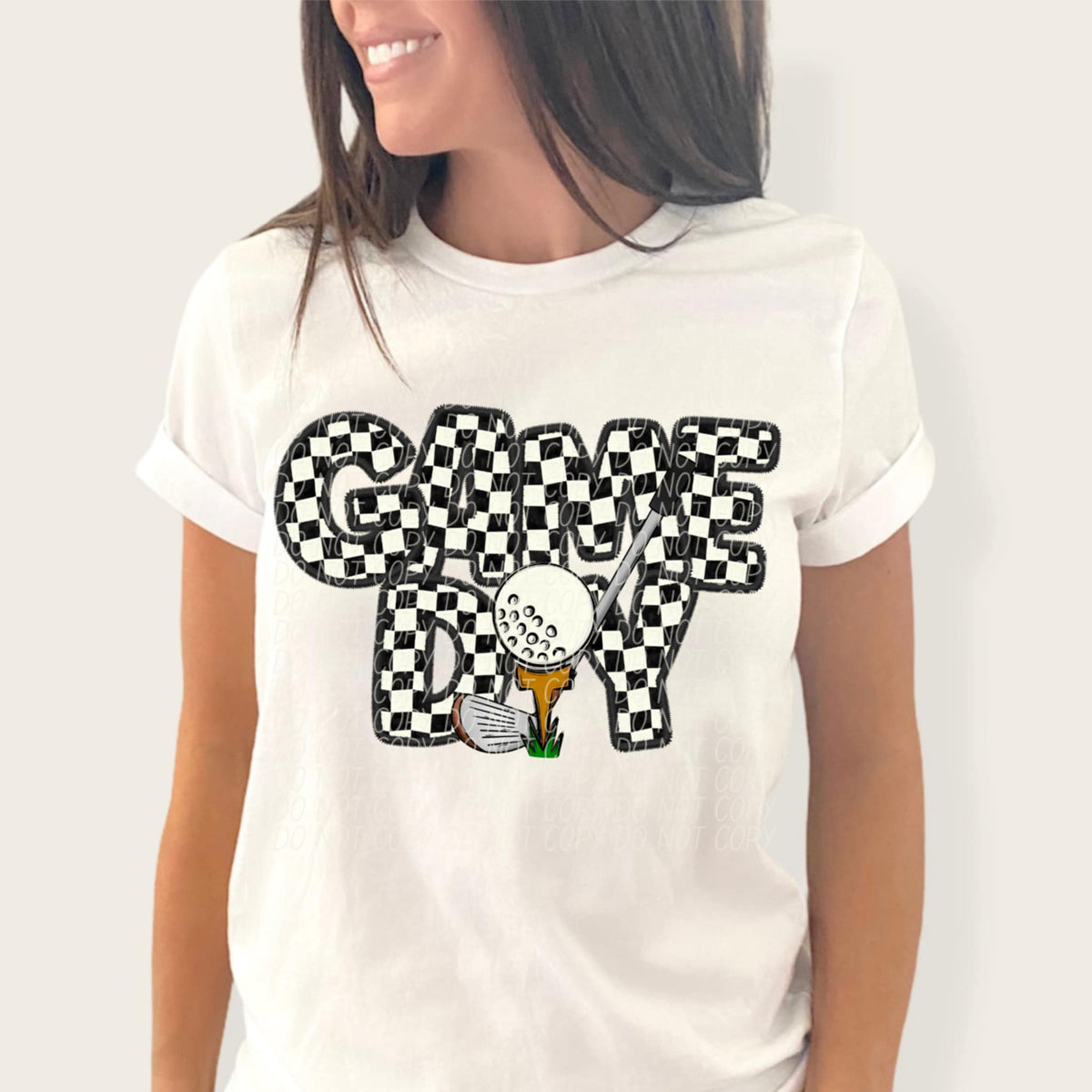 Game day golf checkered (CITY) 91281 DTF transfer