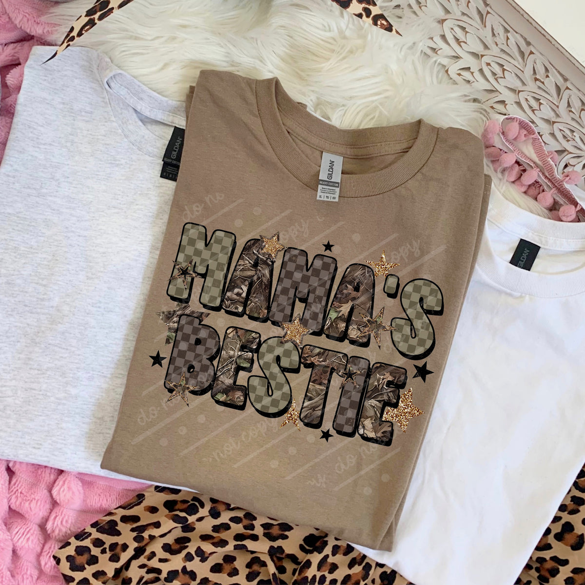 Mamas bestie camo and stars (scarlow) DTF Transfer
