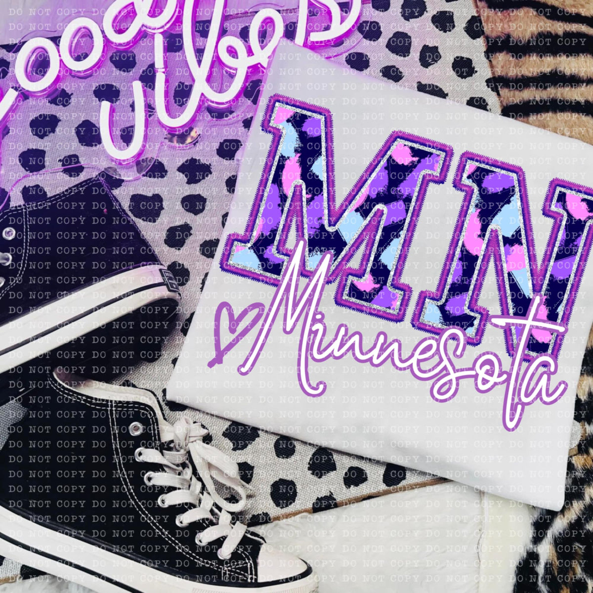 MN Minnesota purple brushstrokes (ECHT) 94048 DTF transfer