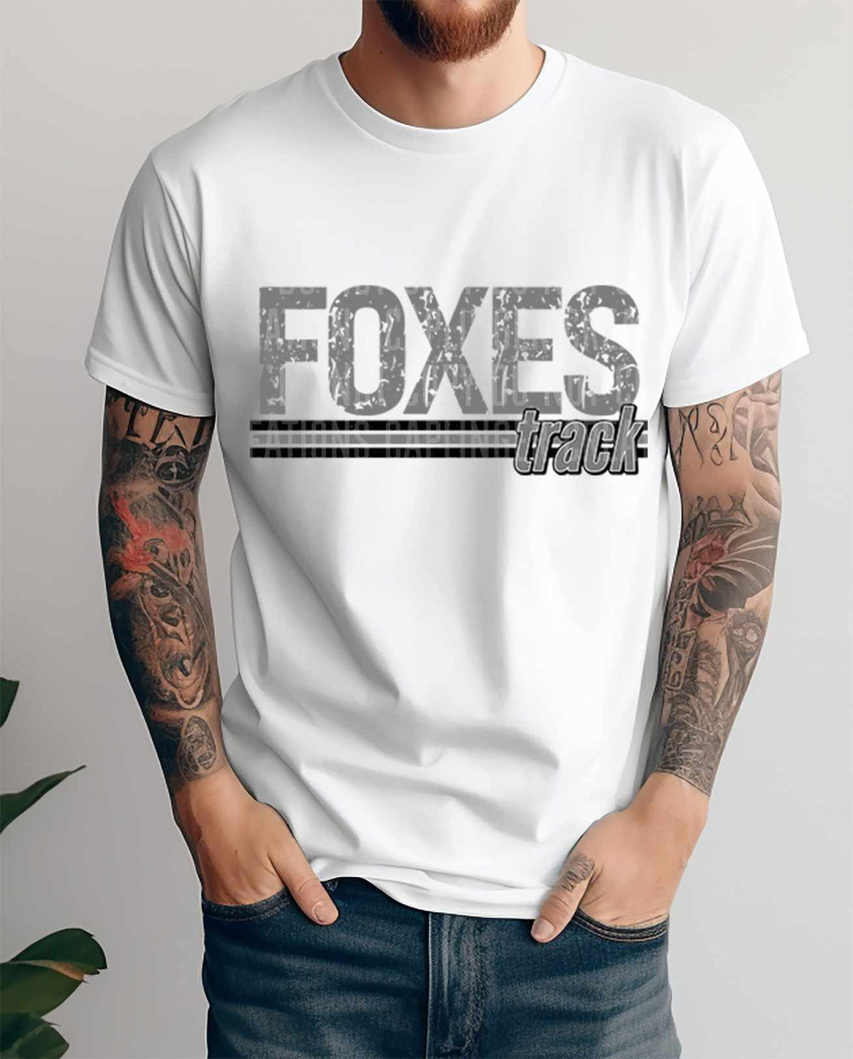 Foxes track grey vintage (caplinger) 80961 DTF transfer