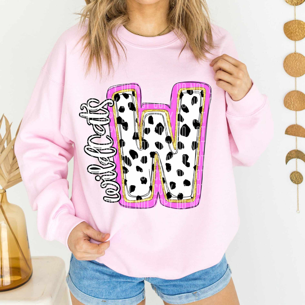 Wildcats Polka Font Mascot Caplinger 56230 DTF transfer
