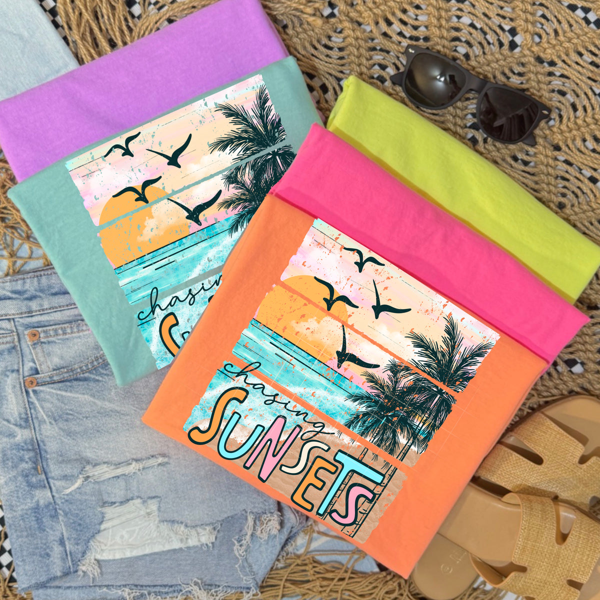 Chasing sunsets horizontal brushstrokes (csc) DTF Transfer