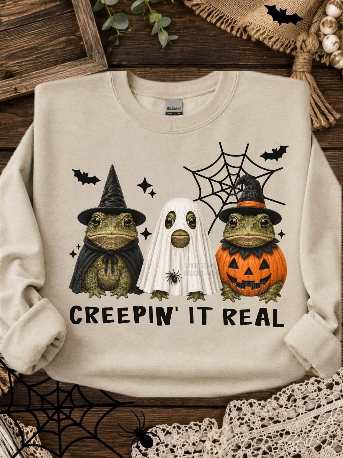 Creepin’ it real witch ghost pumpkin frogs (STD) DTF Transfer