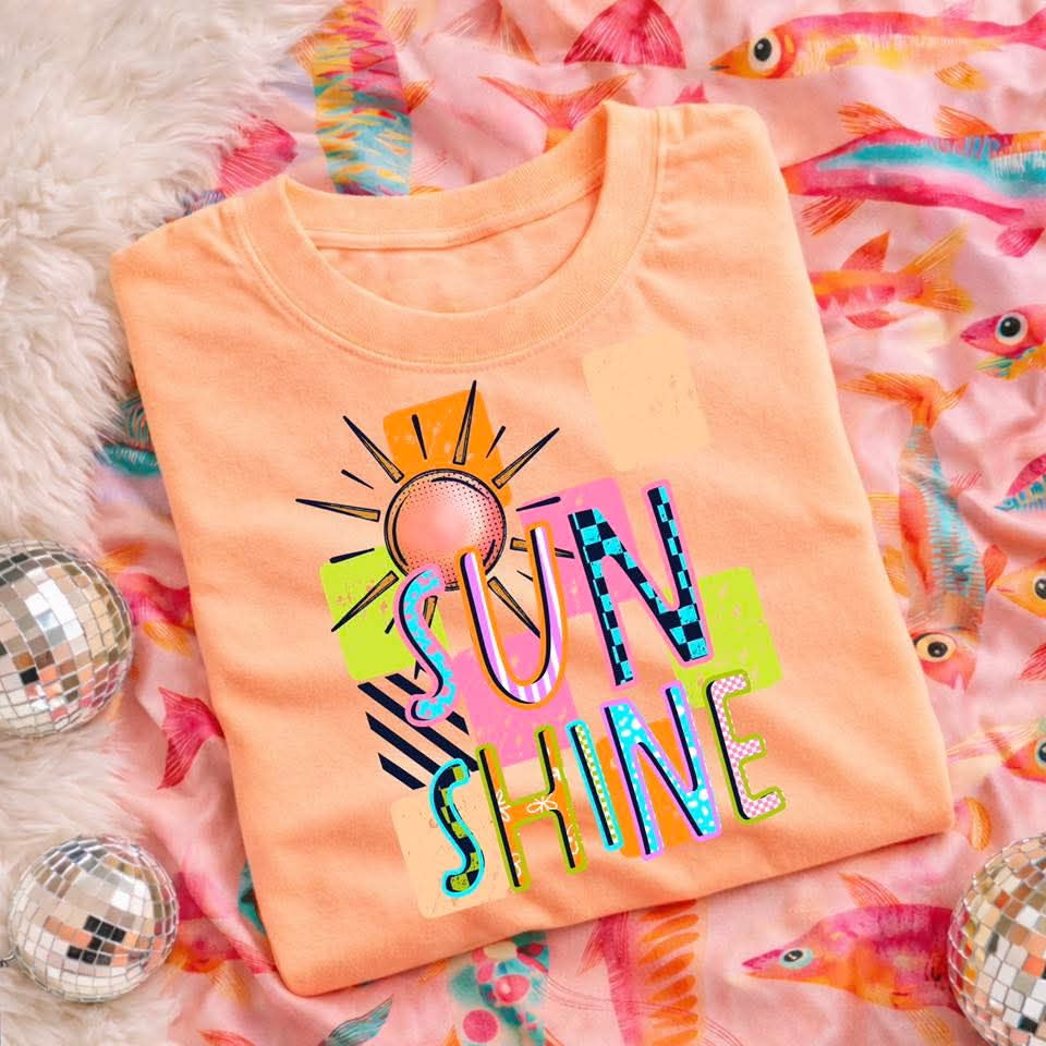 Sunshine colorful checker Sunday Special DTF transfer