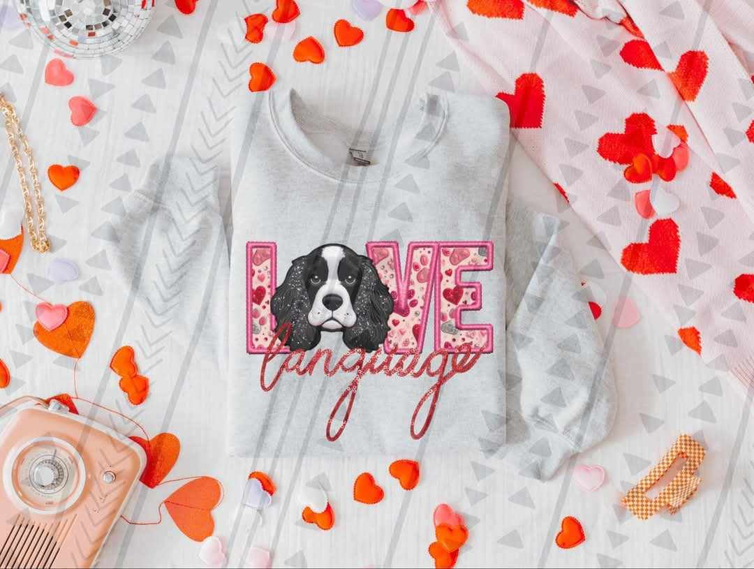 Love language cocker spaniel 73981 DTF transfer