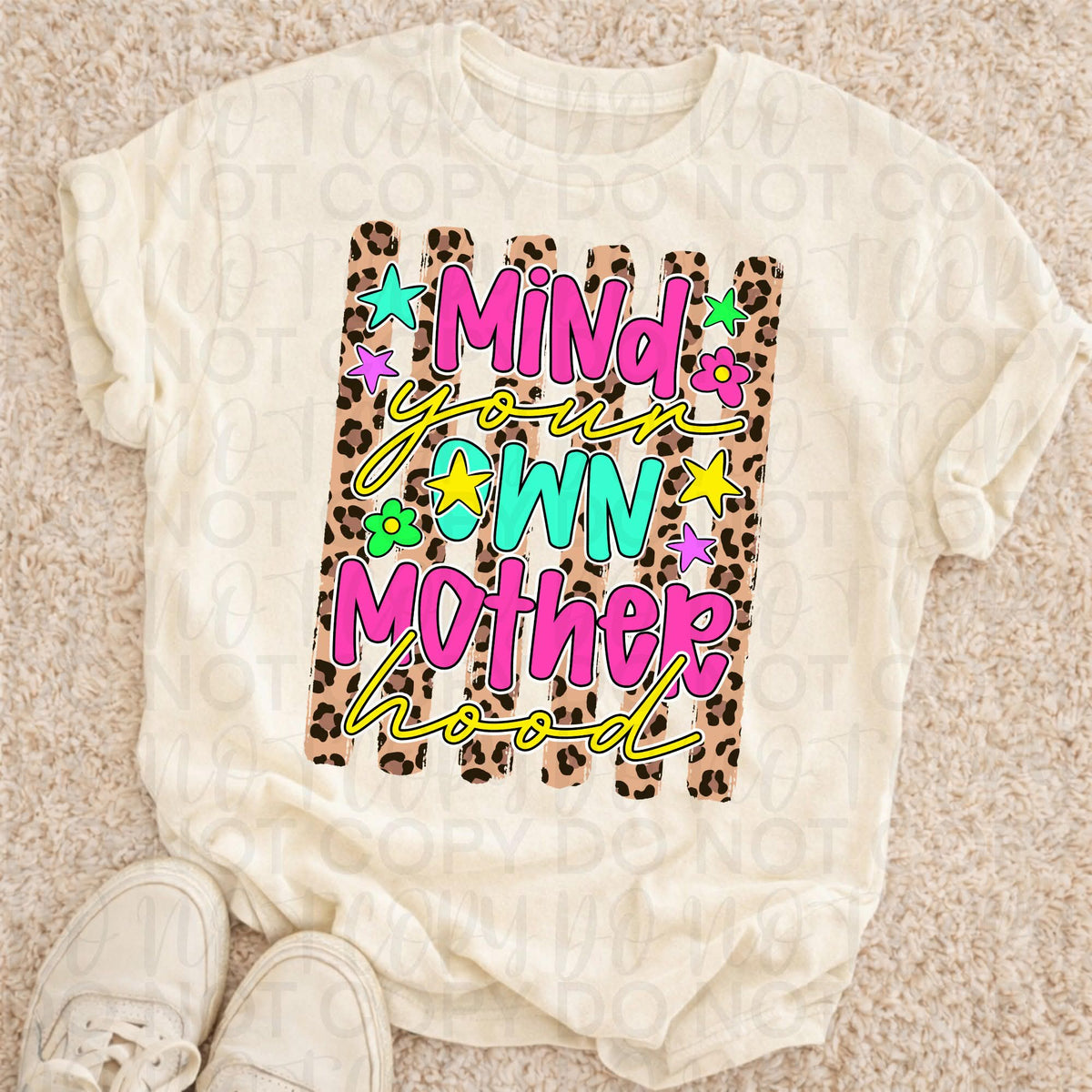 Mind your own motherhood leopard stripes Sunday Special DTF transfer