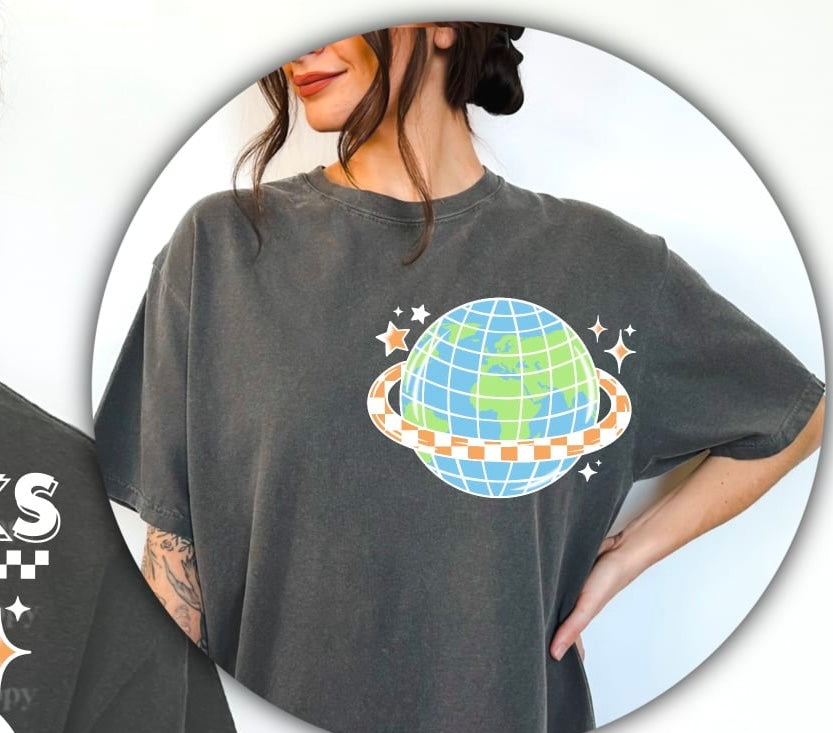 Earth sucks WHITE OUTLINE pocket (CSC) 60642 DTF transfer