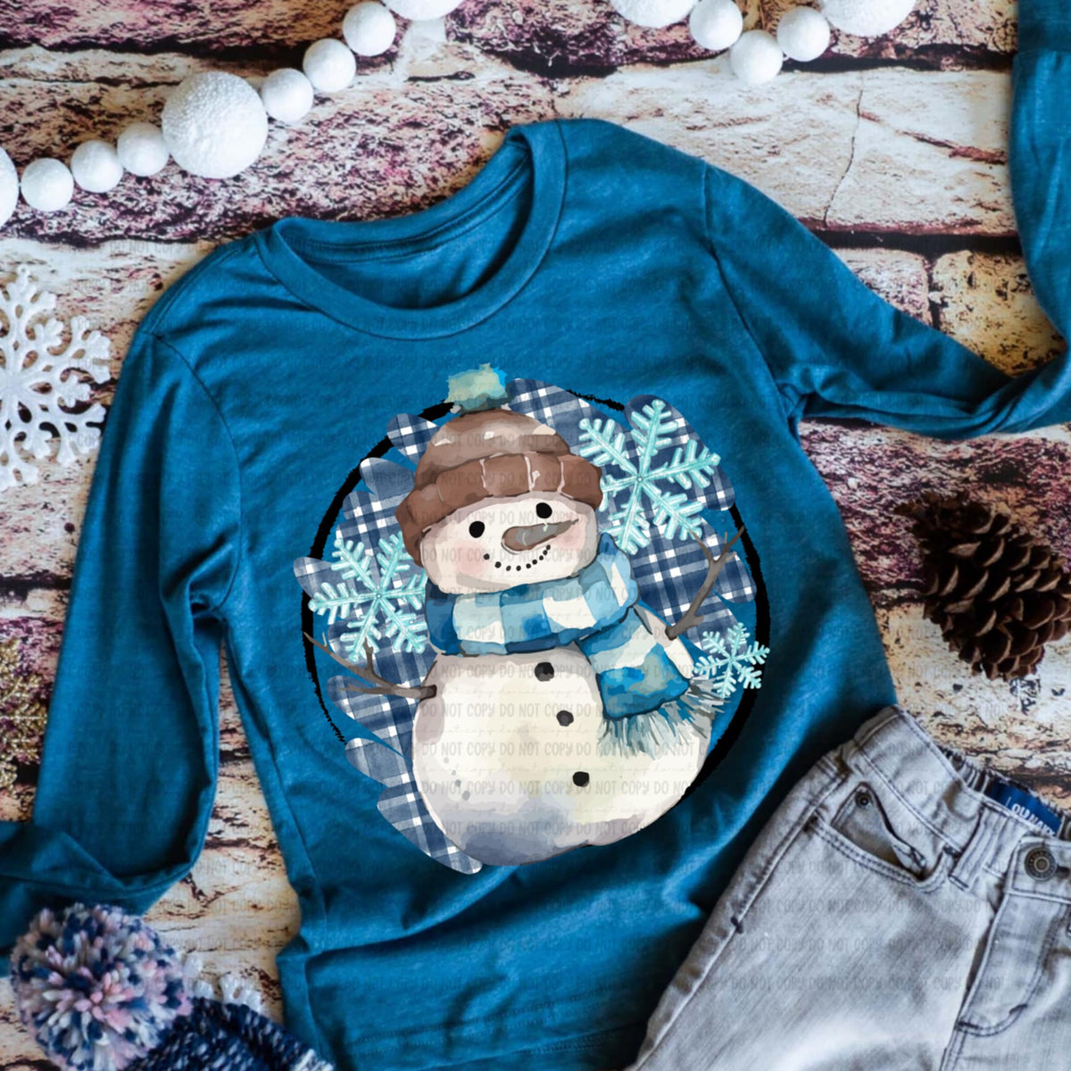 Plaid Snowman no words (REVEL) DTF transfer