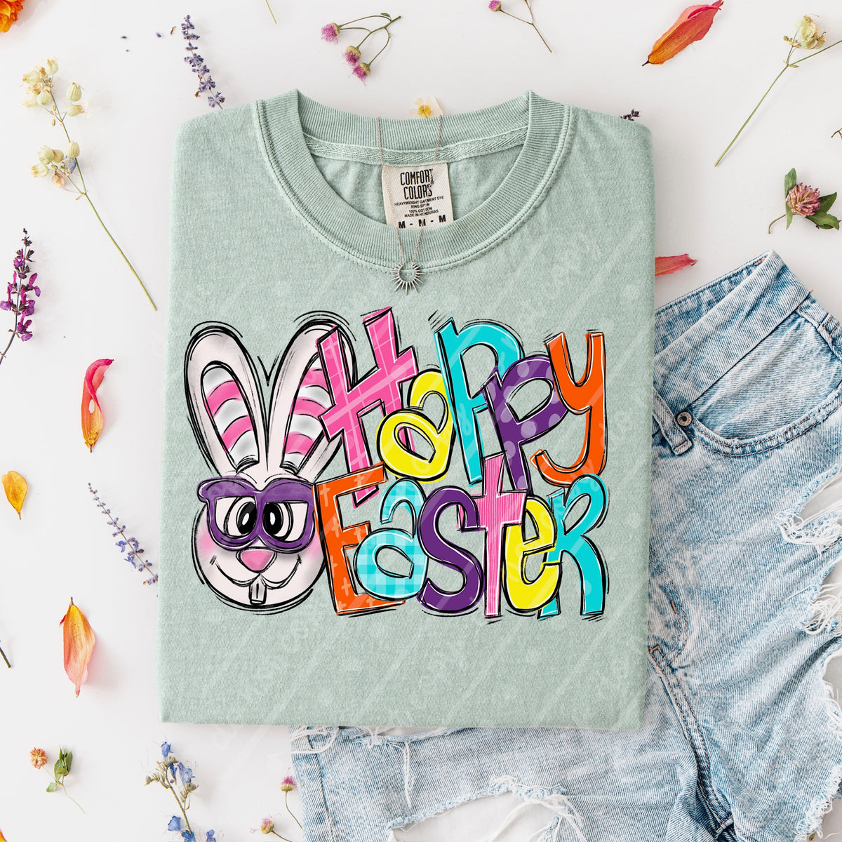 Happy Easter with silly bunny (texasgal) DTF Transfer