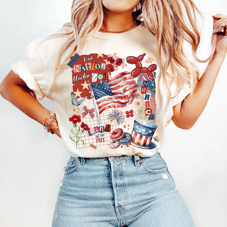 One nation under god cluster 94716 DTF transfer