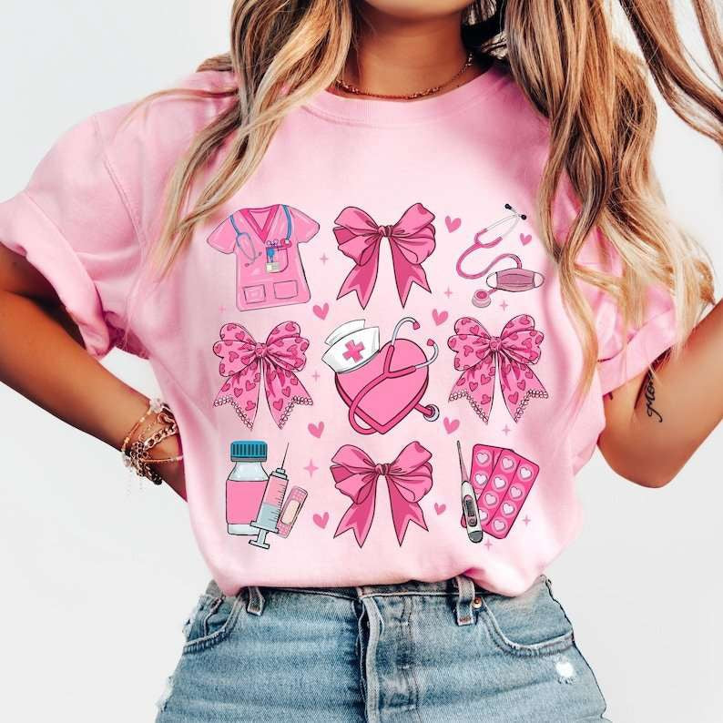 Pink nurse items 77712 DTF transfer