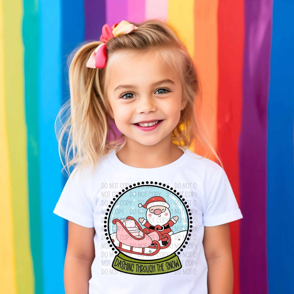 Dashing through the snow snow globe (SW) 58458 DTF transfer