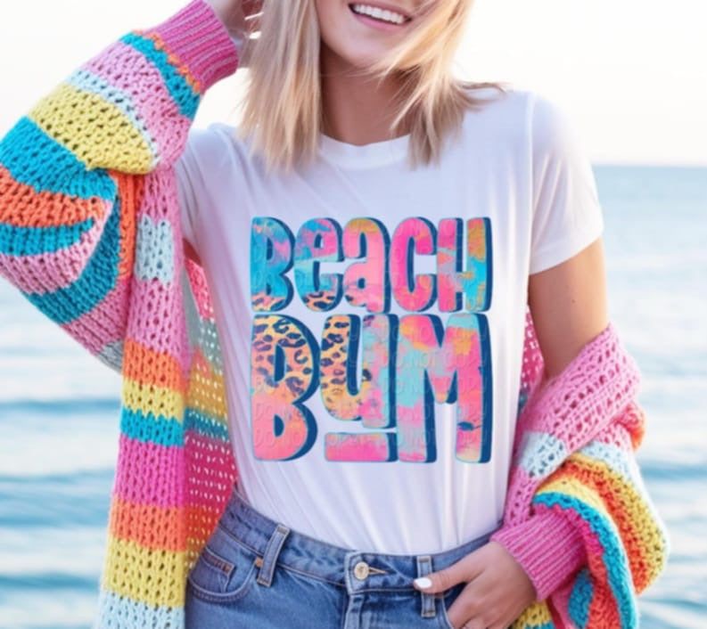 Beach bum watercolor 99927 DTF transfer