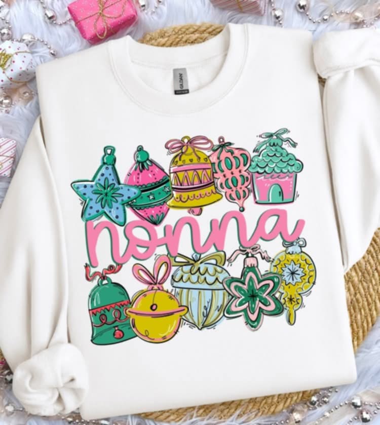 Nonna ornaments (s&g) DTF transfer