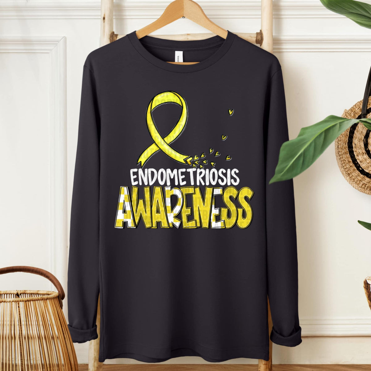 Endometriosis awareness ribbon WHITE FONT (SDD) 107724 DTF transfer