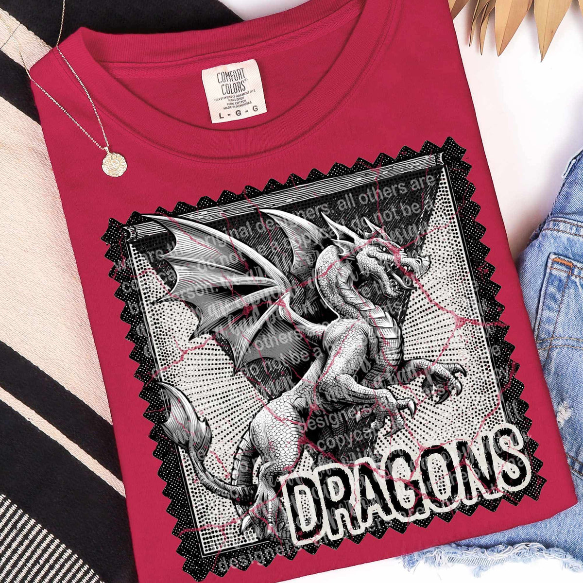Dragons vintage stamp (TTD) DTF transfer