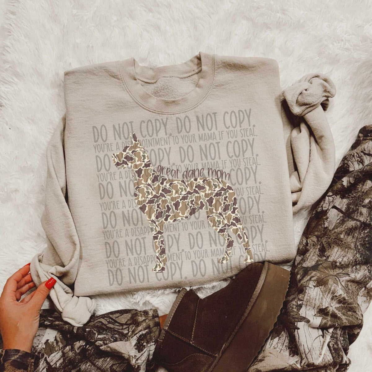 Great Dane mom CAMO (SWD) DTF transfer