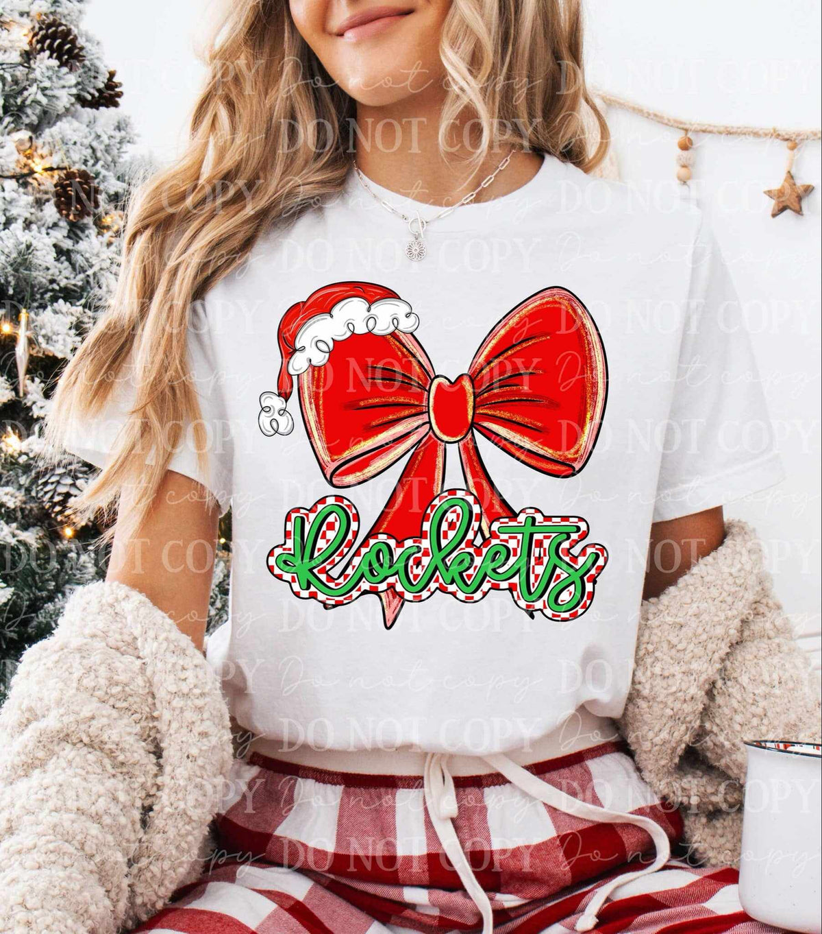 Rockets Christmas bow (C’s) 65917 DTF transfer