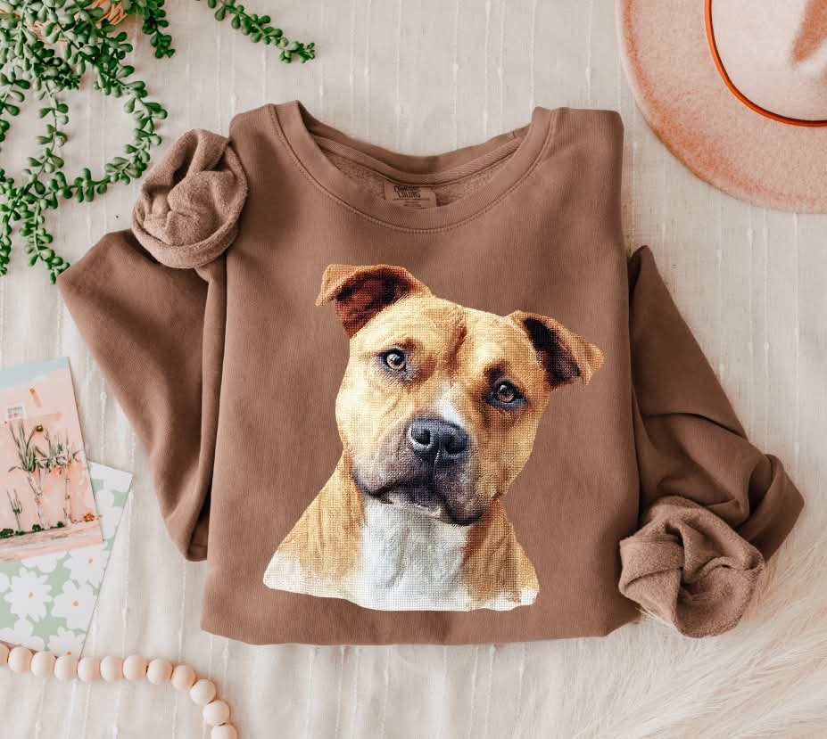 Needlepoint Pitbull (s&g) DTF Transfer