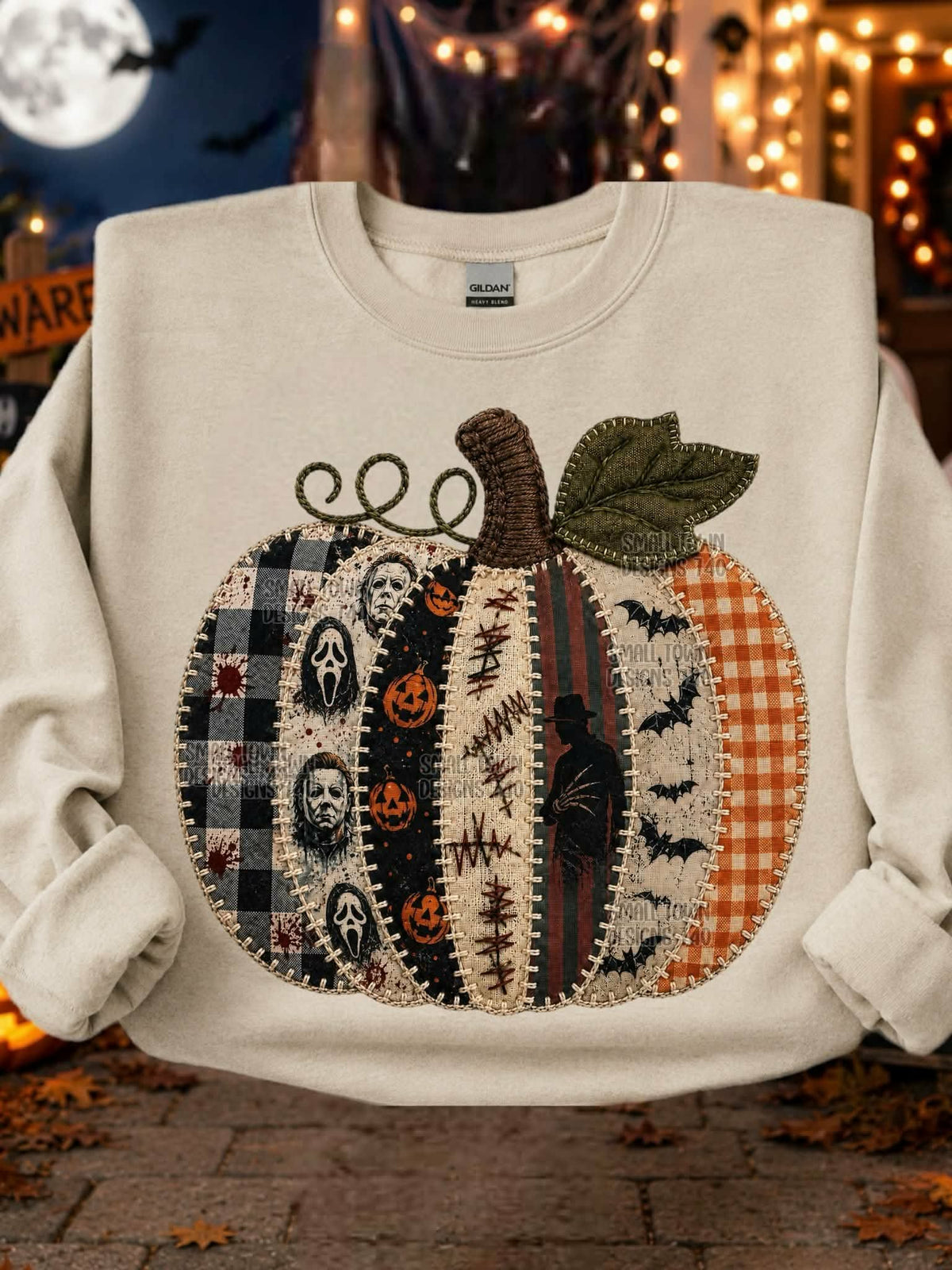 Pumpkin with fabric print GF (STD) DTF Transfer