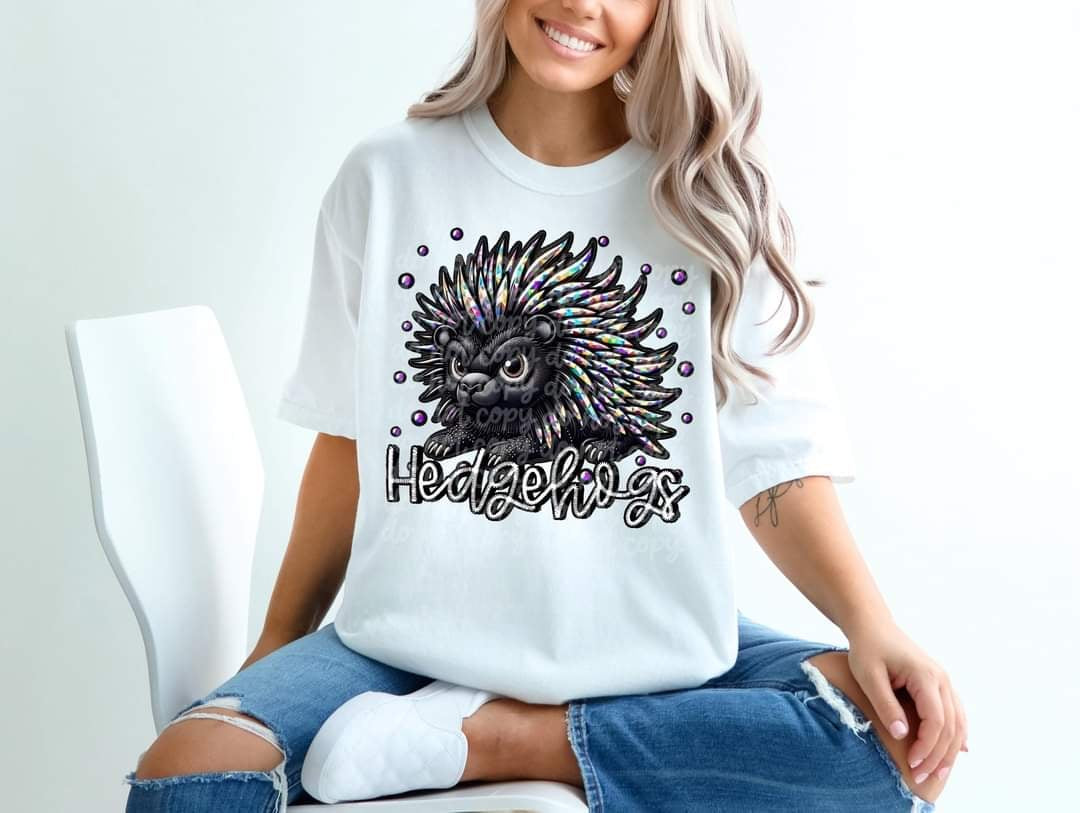Hedgehogs bedazzled mascot 53571 DTF transfer