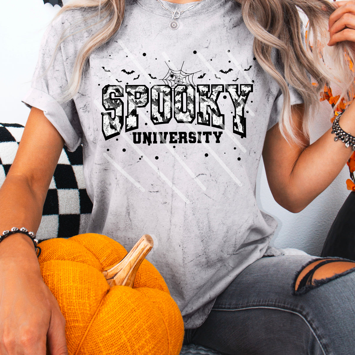 Spooky University with bat letters 110971 DTF transfer