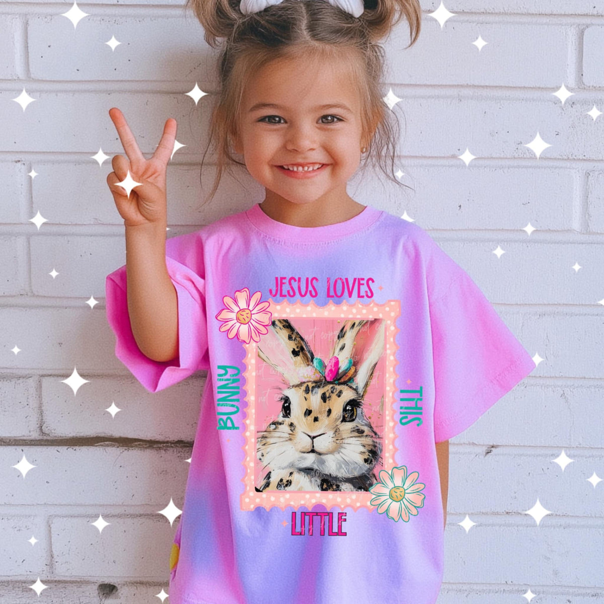 Jesus loves this little bunny (VIRGO) 93305 DTF transfer