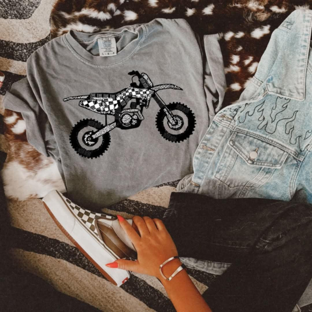 Rhinestone dirt bike (Classy) 95641 DTF transfer