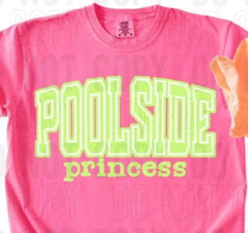 Poolside princess yellow font (SBB) 96964 DTF transfer
