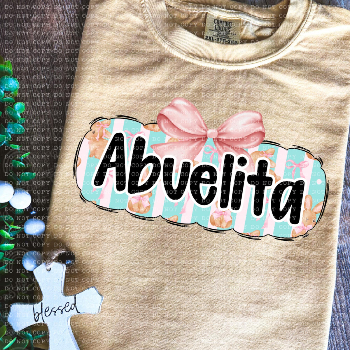 Abuelita bunny background (ECHT) 85672 DTF transfer