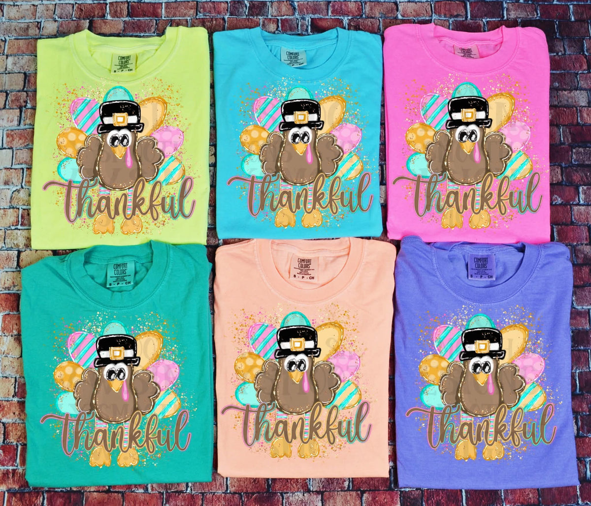 Thankful turkey with splatters (SSD) DTF Transfer