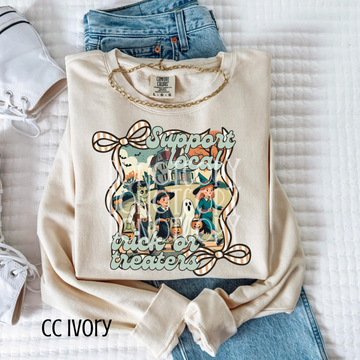 Support Local Trick or Treaters Bow Frame (csg) DTF transfer