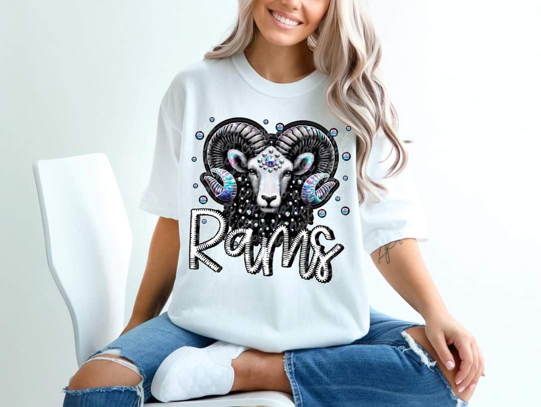 Rams bedazzled mascot 53569 DTF transfer