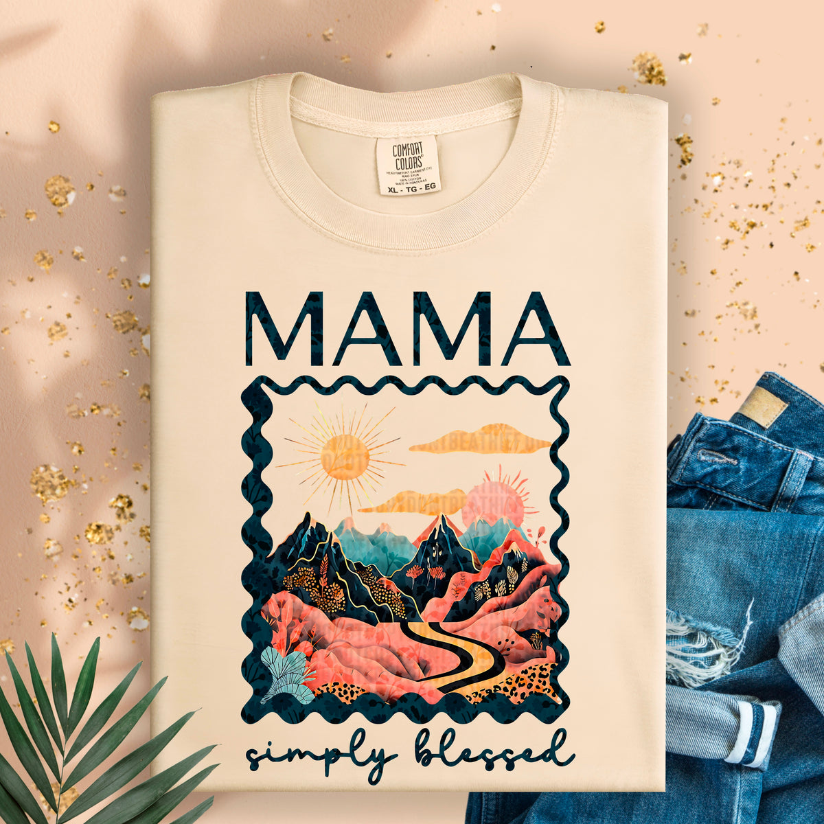 Mama simply blessed mountains 95067 DTF transfer
