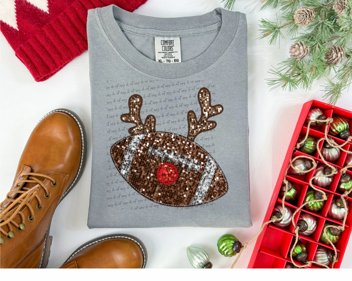 Football Faux Glitter Reindeer 30395 DTF transfers