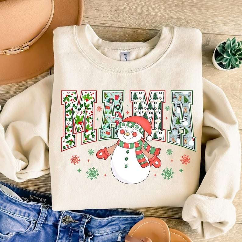 Mama with snowman 62211 DTF transfer