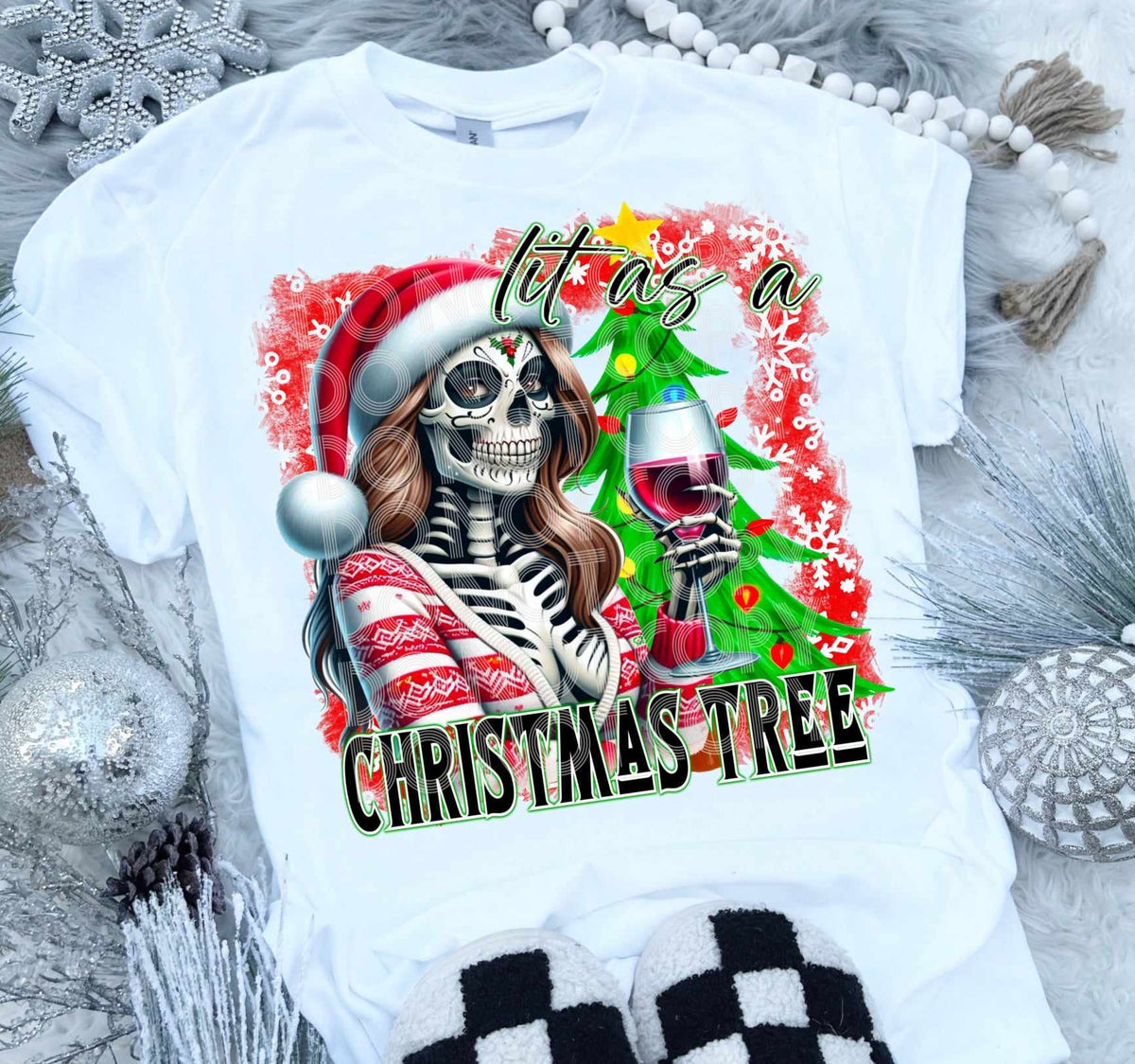 Lit as a Christmas tree red  frame 60855 DTF transfer