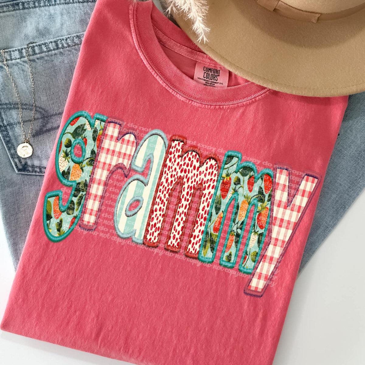 Grammy strawberry patterns 95824 DTF transfer