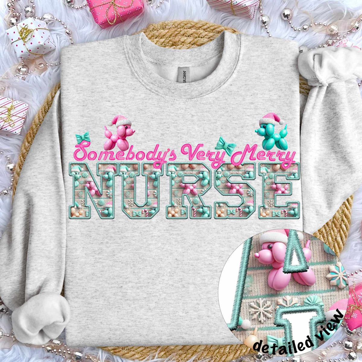 Somebody’s very merry nurse (HW) 64441 DTF transfer