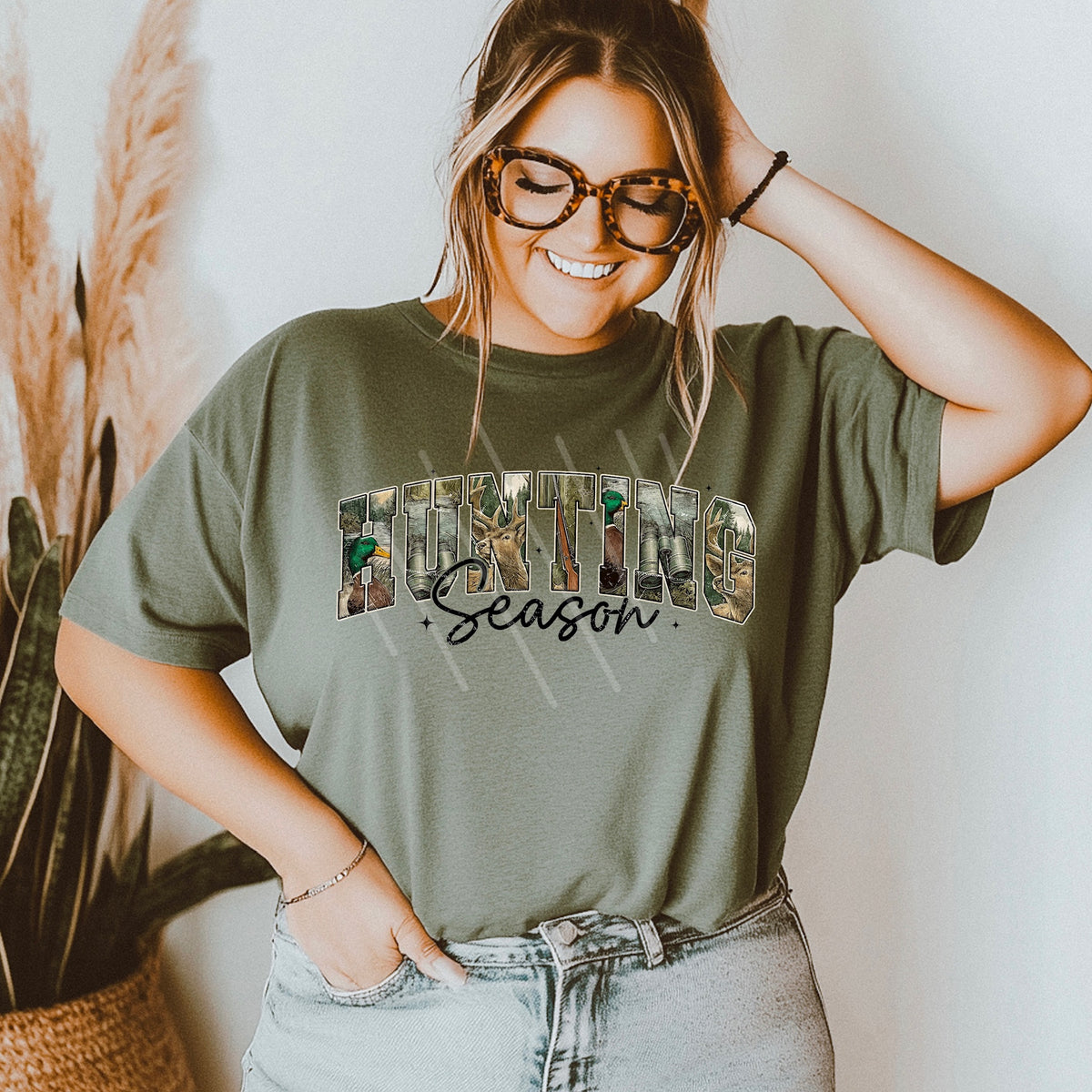 Hunting Season Varsity (black words) DTF transfer