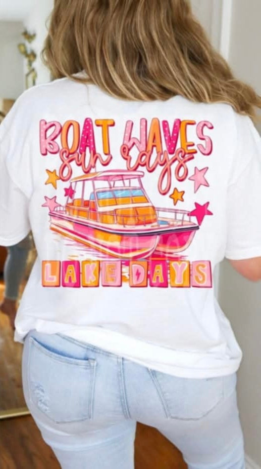 Boat waves sun rays lake days (PH) 94337 DTF transfer