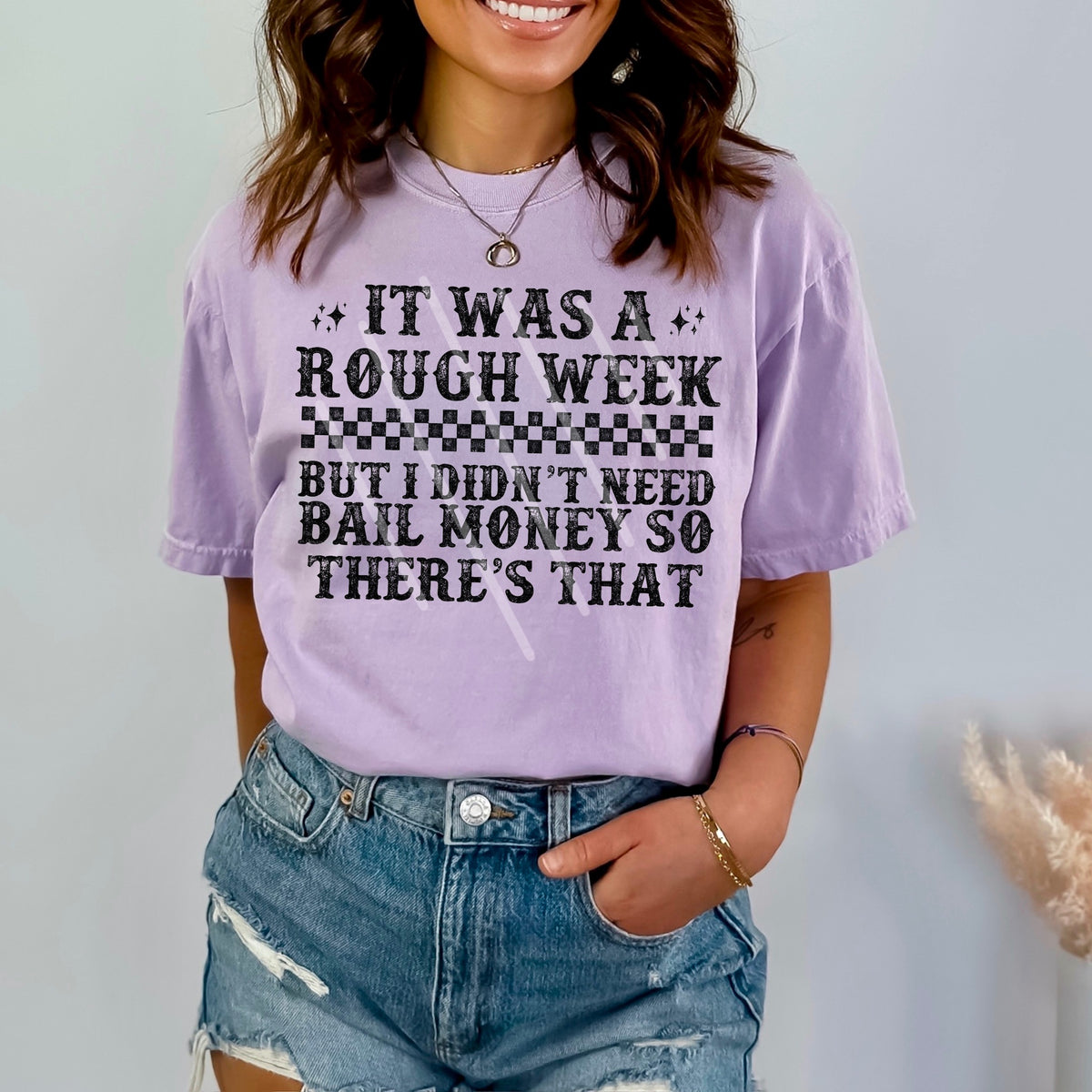 It was a rough week but i didnt need bail money BLACK scarlow 110358 DTF transfer