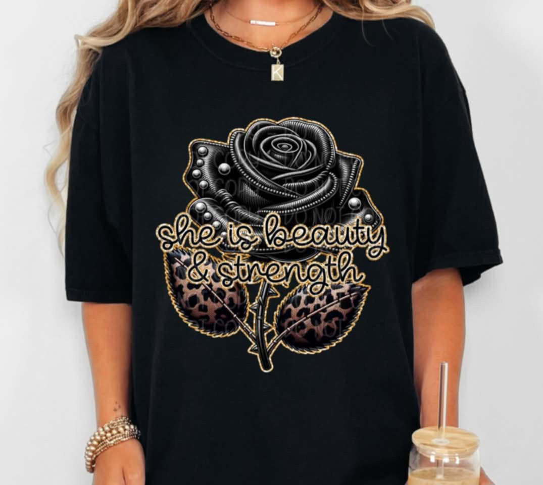 She is beauty & strength 94326 DTF transfer