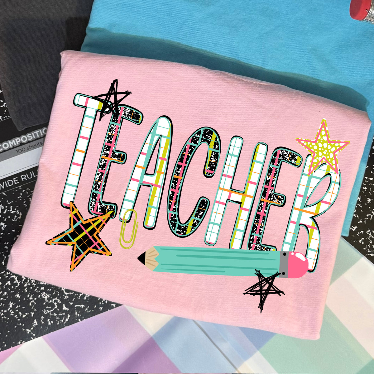 Teacher with blue pencil (CSC) DTF Transfer