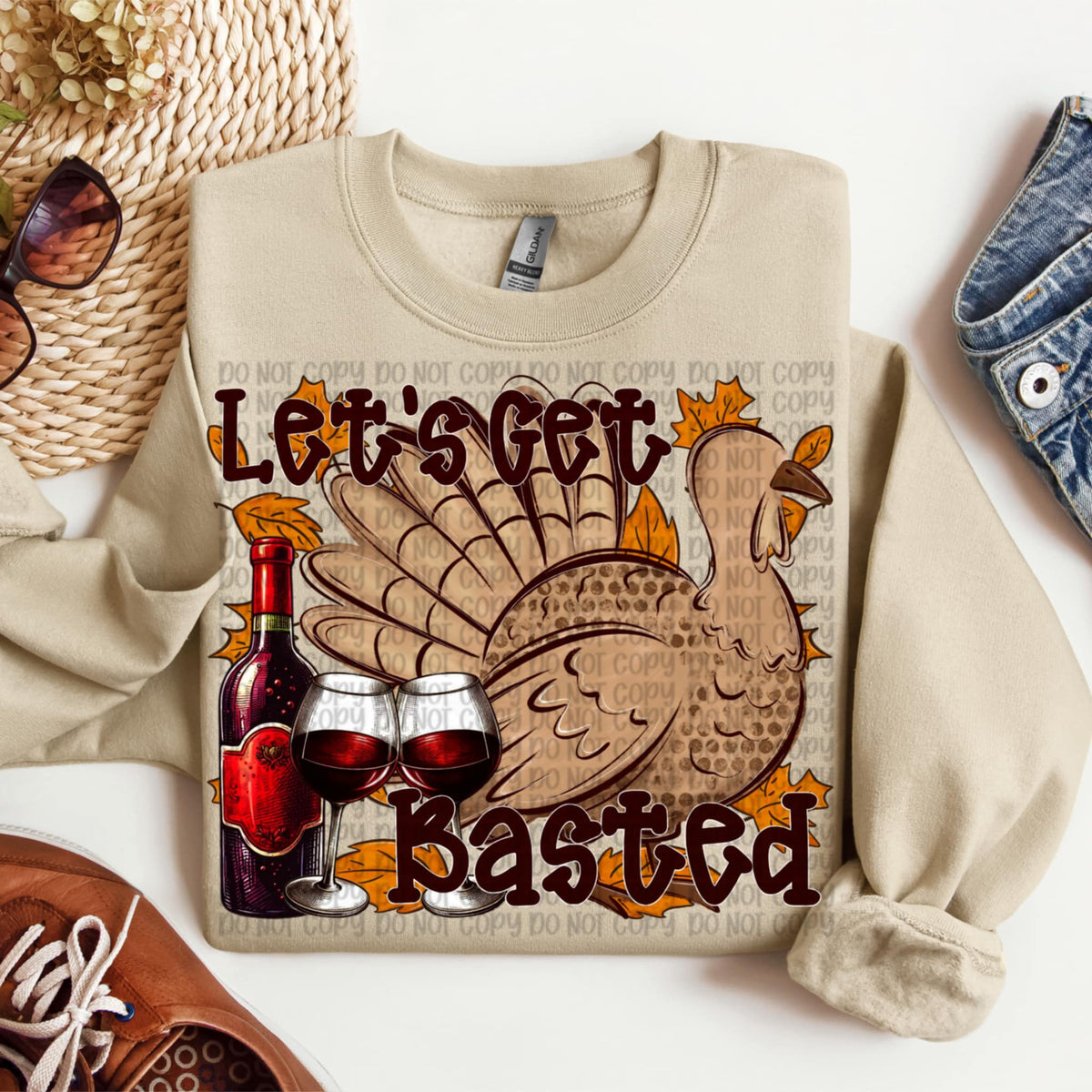 Lets Get Basted with turkey VP DTF transfer