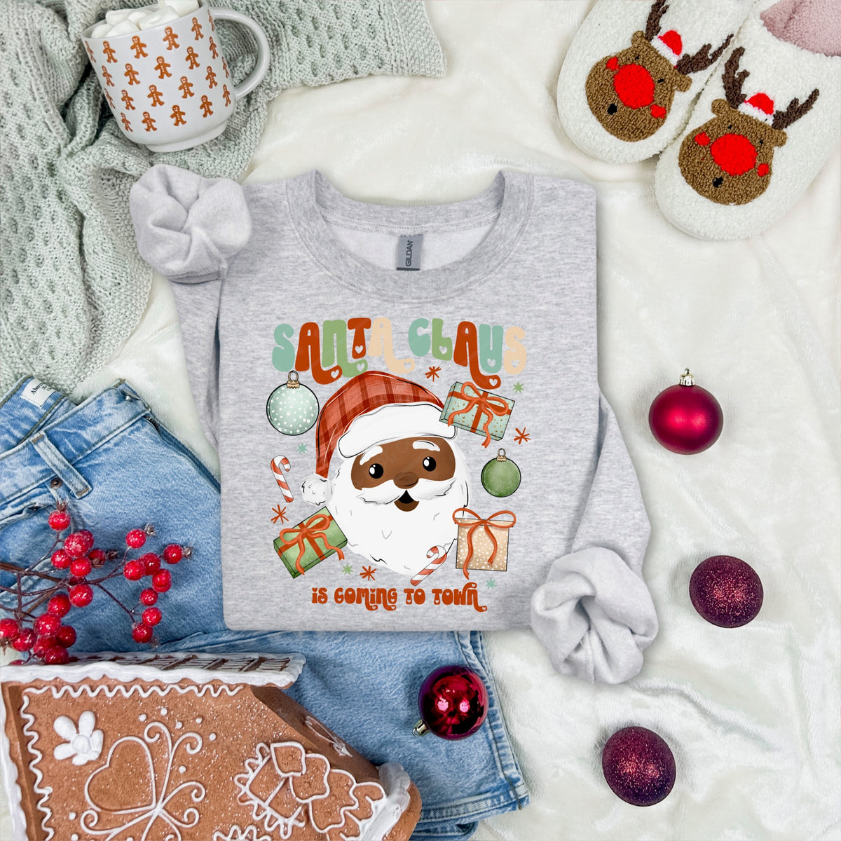 Santa Claus is coming to town (darker tone) (exclusive) DTF Transfer