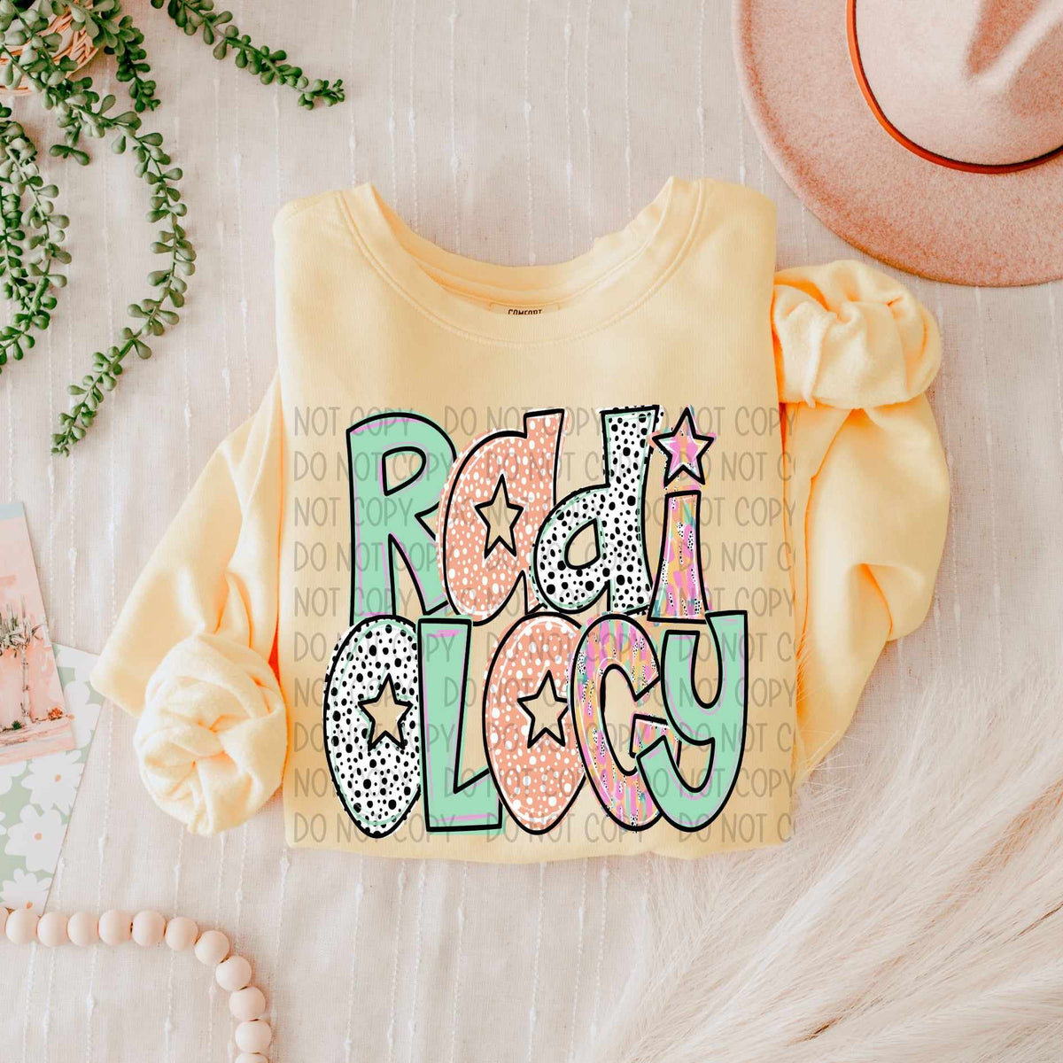 Radiology peach and green (SW) 58404 DTF transfer