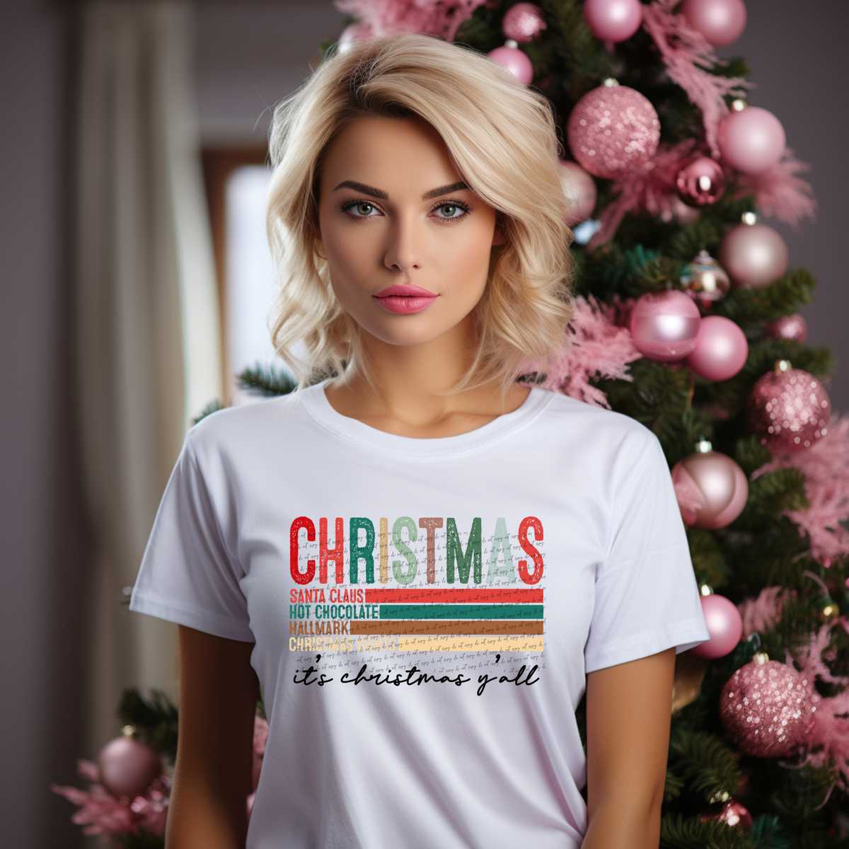 Christmas Yall (lines with sayings)  49786 DTF transfer