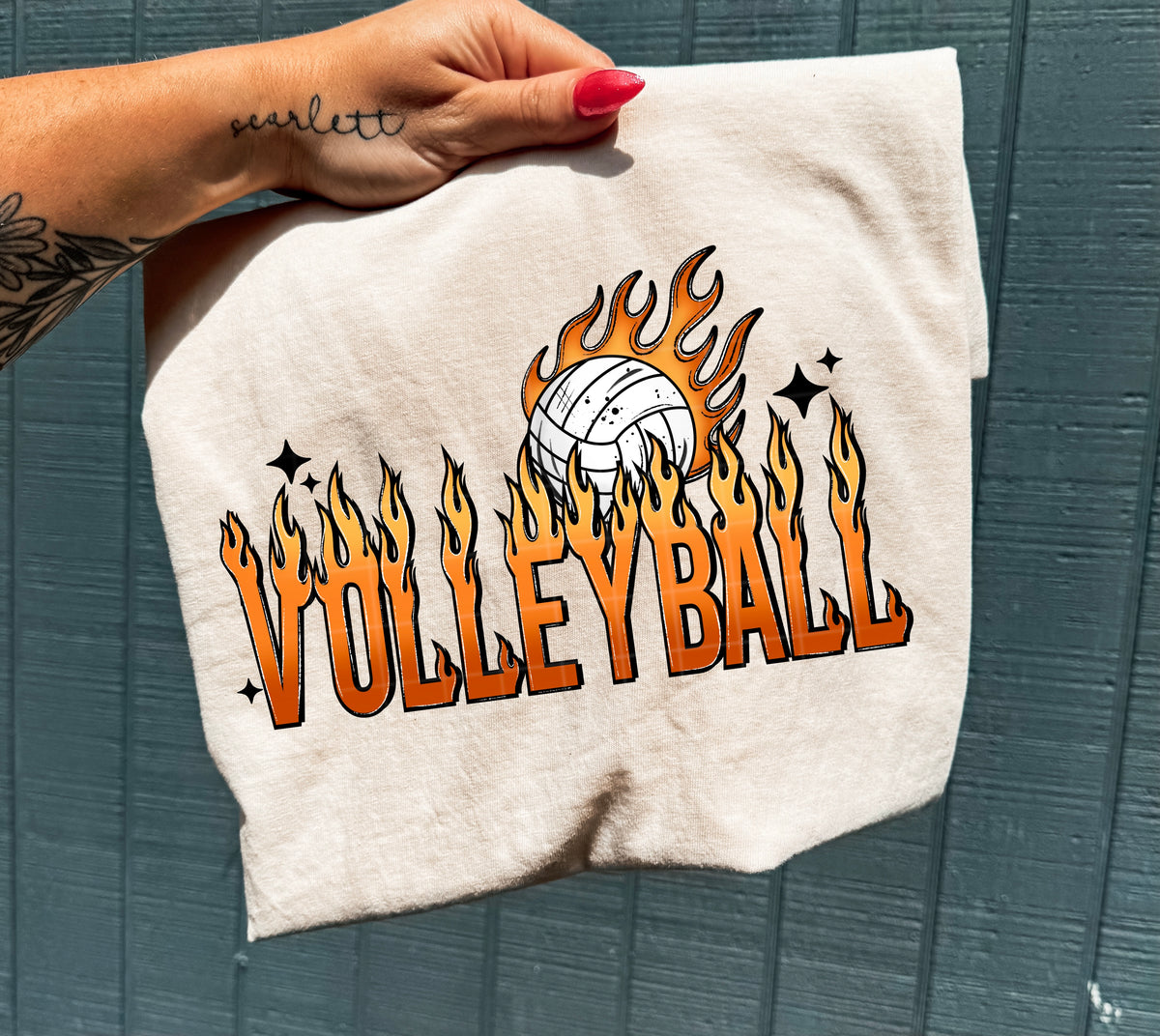 Volleyball flames (CSC) DTF Transfer