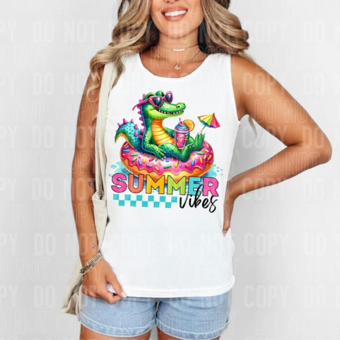 Summer vibes alligator (SBB) 103277 DTF transfer